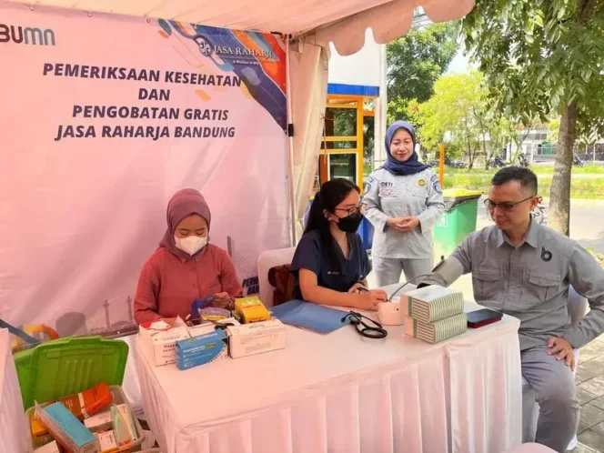 Jasa Raharja Bandung Gelar Pemeriksaan Kesehatan dan Sosialisasi Aplikasi JR Safety Road