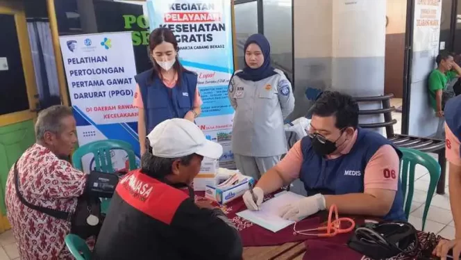 
					Jasa Raharja Bekasi Gandeng RS Siloam Sepanjang Jaya dan Dishub Kota Bekasi, Gelar Sosialisasi PPGD & Layanan Kesehatan Gratis untuk Pengemudi