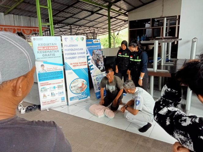 
					Pencegahan Kecelakaan Lalu Lintas, Jasa Raharja Cabang Sukabumi Gelar Pemeriksaan Kesehatan Gratis dan PPGD