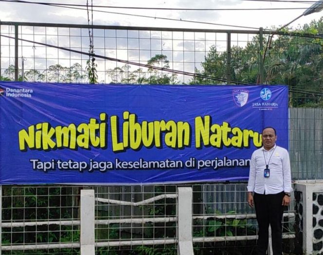 
					Jasa Raharja Kanwil Utama Jawa Barat Pasang Spanduk Himbauan Keselamatan Lalu Lintas Selama Nataru 2025/2026