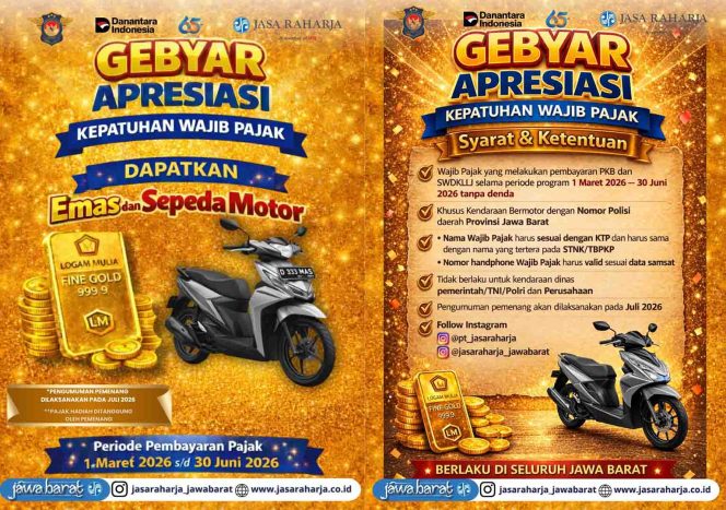 
					Jasa Raharja Jawa Barat Gelar Gebyar Apresiasi Kepatuhan Wajib Pajak Bersama Tim Pembina Samsat Provinsi Jawa Barat